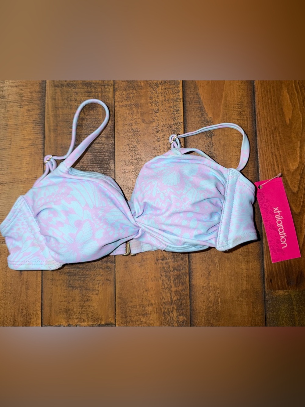 Target Pastel Pink and Light Blue Floral Push-Up Bikini Top